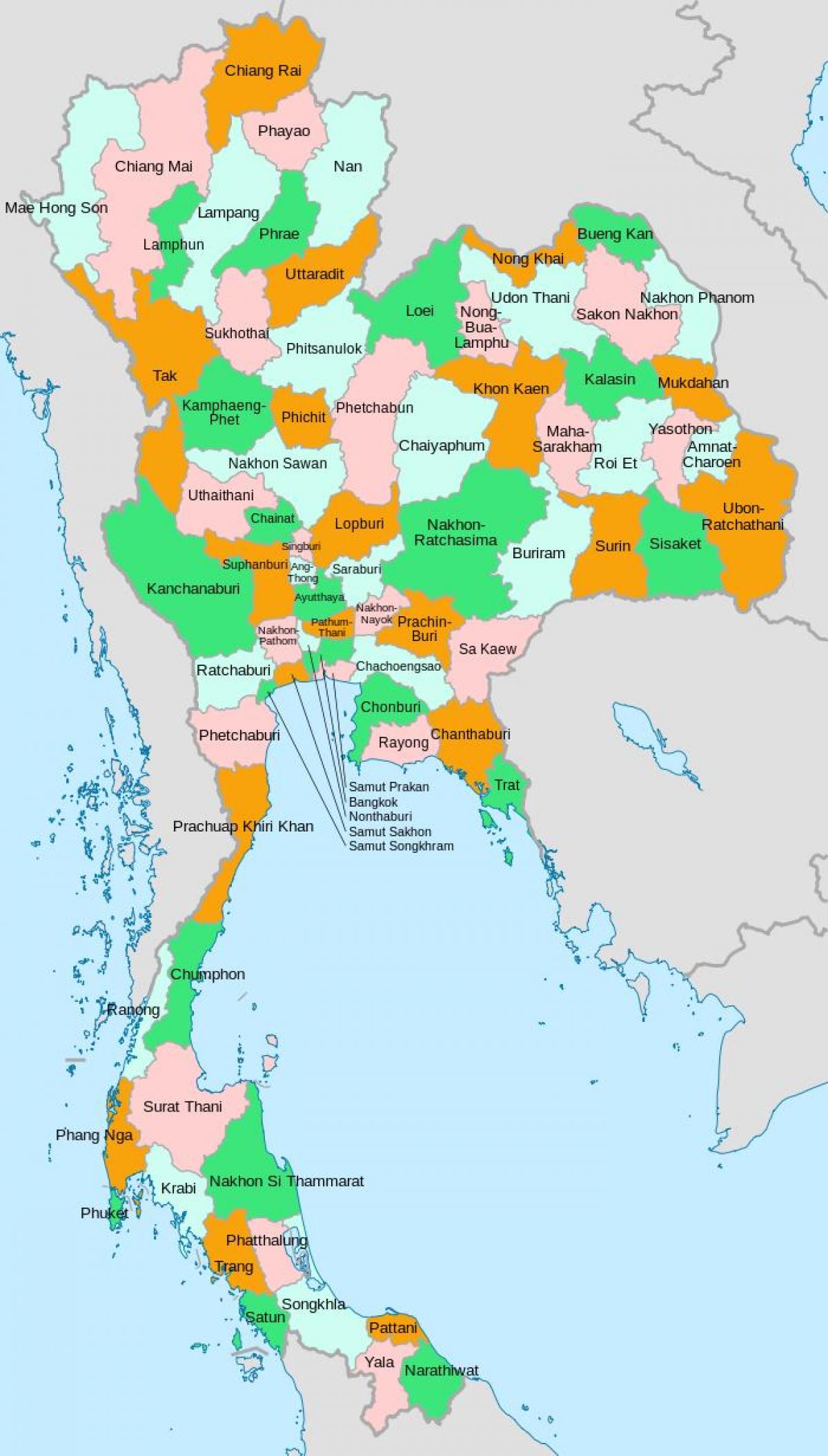Mappa dello stato della Thailandia
